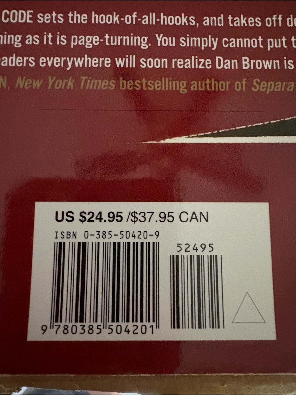 The Da Vinci Code by Dan Brown - Red & Gold Hardcover Great Condition 2003 - Picture 5 of 7